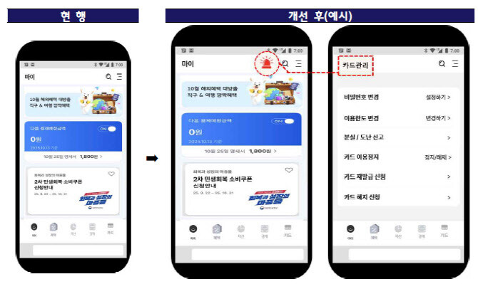 카드사 앱 첫 화면에 ‘빨간 사이렌 버튼’ 도입…이용정지·해지 한 번에 처리
