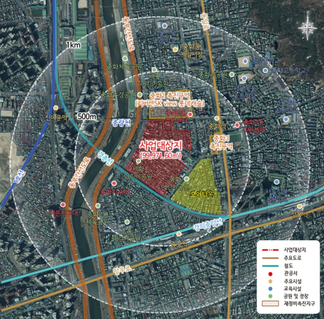 / 위치도(중랑구 중화동 329-38번지 일대 모아타운)