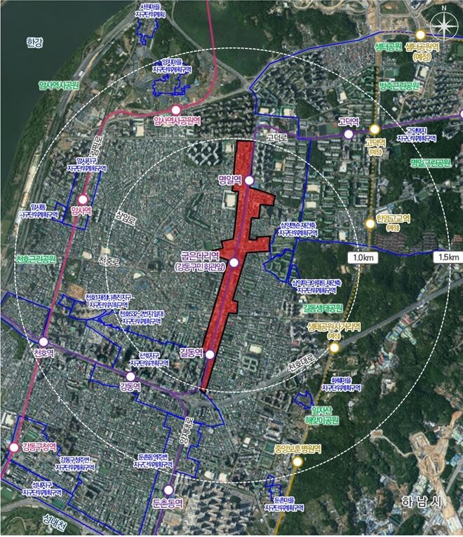 길동역 일대 위치도 /서울시 제공