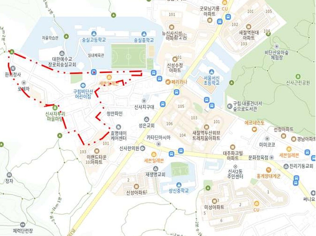 은평구 신사동 300 일대, 용도지역 [1종], 면적: 30,222.2