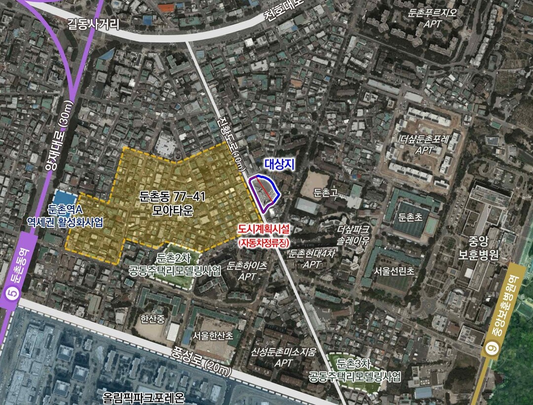 강동구 둔촌동 도시계획시설(자동차정류장) 부지 위치도 /서울시