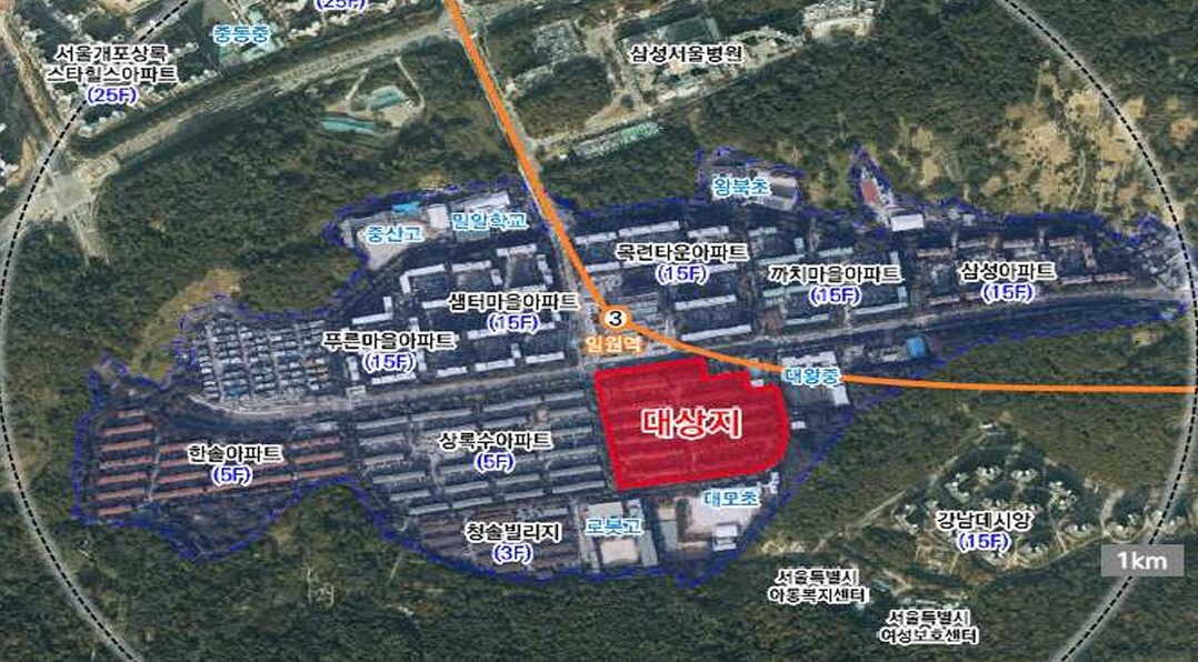  위치도 (강남구 일원동 735번지 일원)