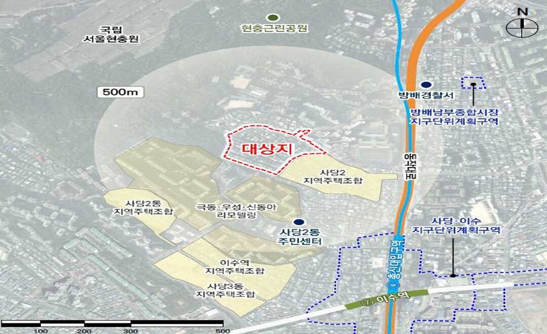 위치도 (동작구 사당2동 63-1번지 일대)