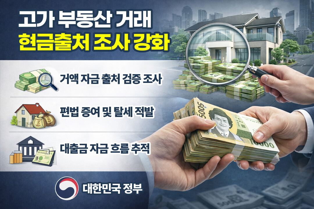 강남4구 마용성 등 고가 부동산 거래 현금출처 검증 강화