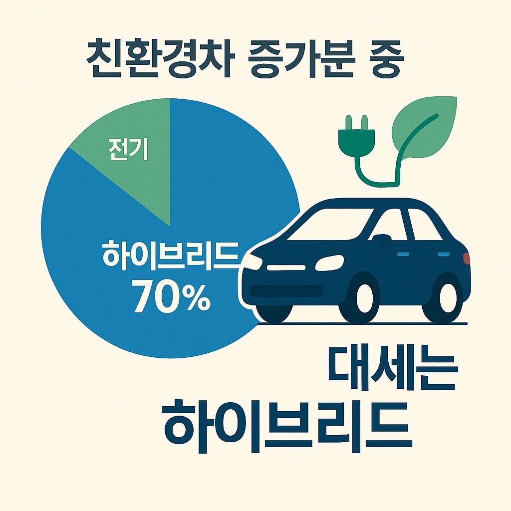 작년 등록 친환경차 75만대로 13%... 하이브리드 70%로 대세
