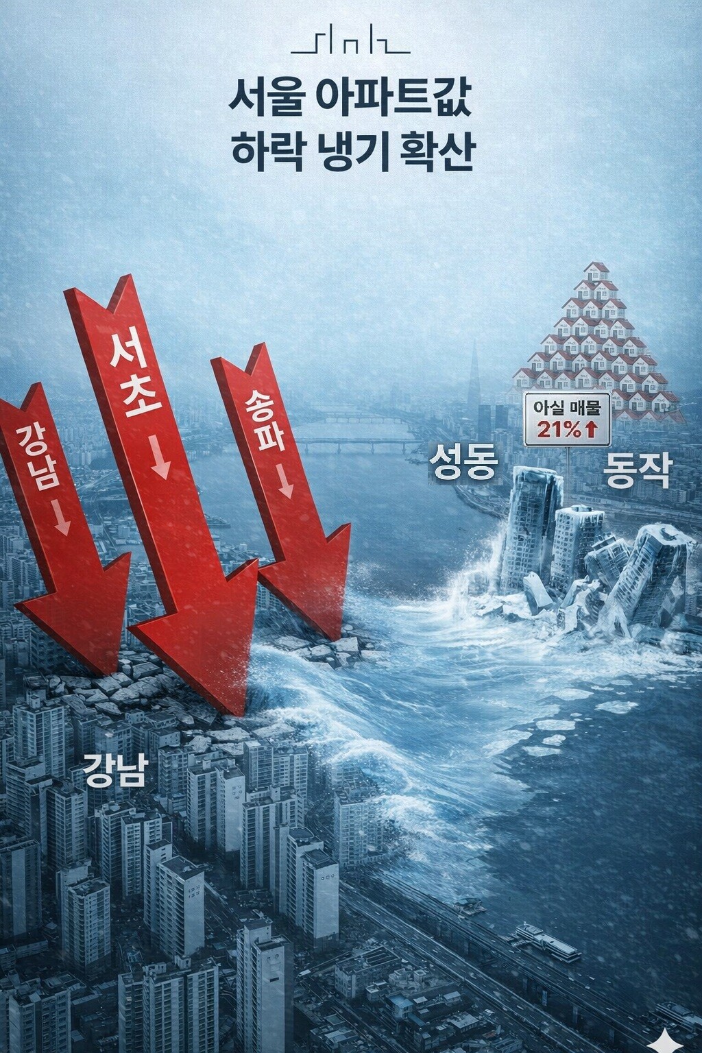 ‘강남3구’ 4주째 아파트값 하락…‘성동·동작’까지 하락전환 