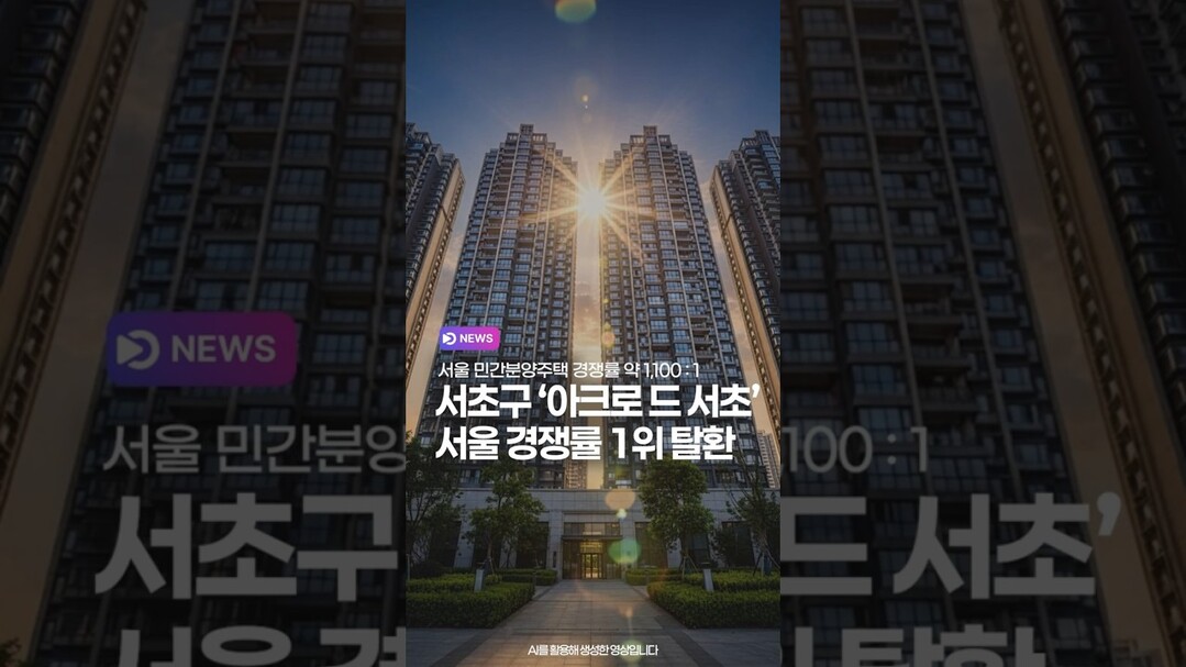 서초구 '아크로 드 서초' 서울 경쟁률 1위 탈환