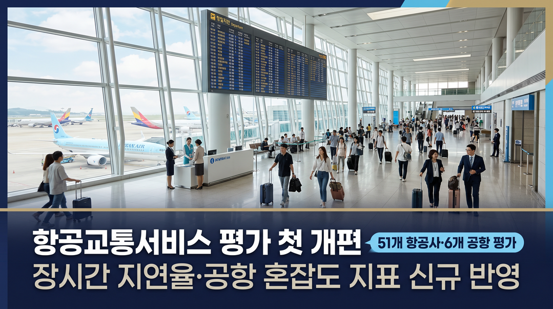 ‘항공기 지연·공항 혼잡도’ 수치로 꼼꼼하게…국토부, 2025 항공교통서비스 결과 발표