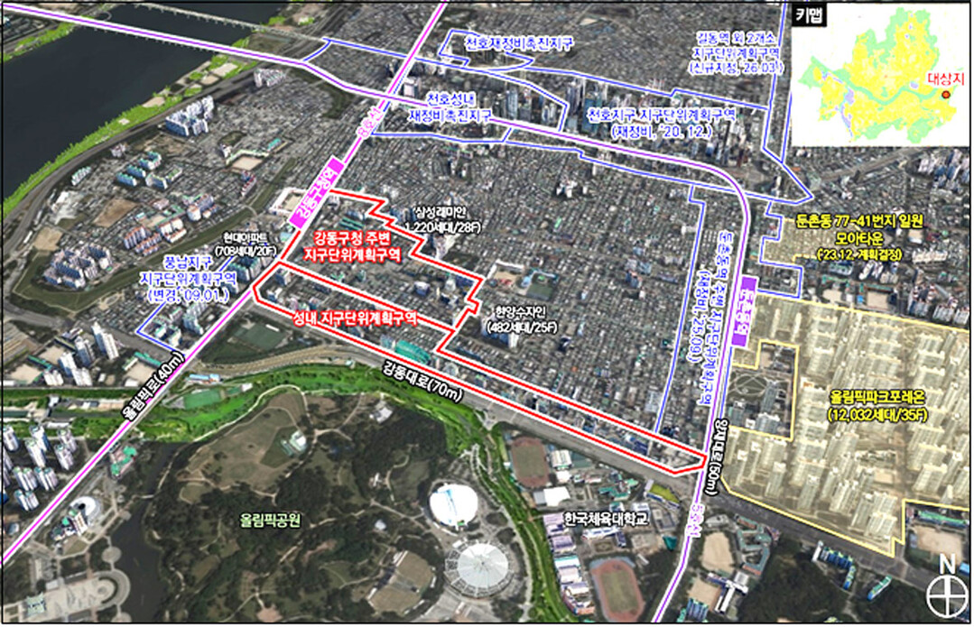 성내동 일대 강동대로변, 최고 100m 높이로 재탄생…‘강동 새 중심’ 도약