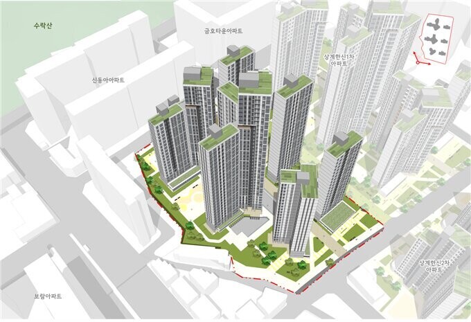 노원구 상계한신3차, 수락산 품은 35층 랜드마크로 재탄생…총 464세대 공급